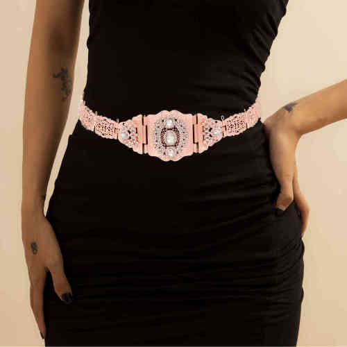 N-7790 Morocco Women Fashion Boho Crystal Rhinestone Waist Belly Chains Hollow Alloy  Belt Statement Jewelry