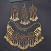 N-7792 3 PCS Necklaces Hairband Earrings Sets For Women Bohemian Colorful Rhinestones Vintage Coin Tassels Jewelry Sets