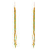 E-6471 Orange Mixed Turquoise Seed Beaded Dangle Bohemian Stud Tassel Fringe Earring for Women Girls Jwelry Gift
