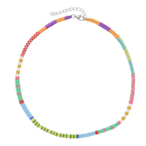 N-7799 Boho Colorful Acrylic Beads Statement Choker Y2K Necklaces for Women Girl Summer PartyJewelry