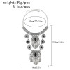 N-7798 Women Girls Antique Silver Choker Horn Tassel Pendant Necklace Gypsy Indian Party Jewelry Birthday Gift