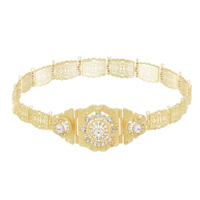 N-7800 Rhinestone Hollow Flower Body Chains For Women Sexy Belly Dance Chains Boho Ethnic Waist Chains