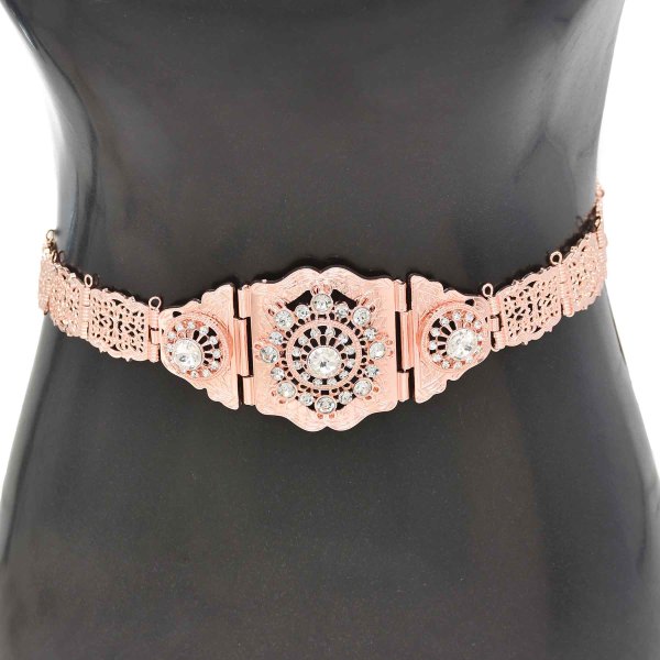 N-7800 Rhinestone Hollow Flower Body Chains For Women Sexy Belly Dance Chains Boho Ethnic Waist Chains