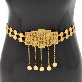 N-7803 Coins Tassels Vintage Carved Women Body Chains Sexy Belly Dance Chains Boho Ethnic Waist Chains