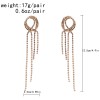 E-6474 Fashion Geometric Crystal Long Tassel Drop Dangle Earrings for Women Bridal Wedding Party Jewelry Gift