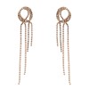 E-6474 Fashion Geometric Crystal Long Tassel Drop Dangle Earrings for Women Bridal Wedding Party Jewelry Gift