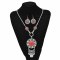 N-7806 2 PCS Necklaces Earrings Sets For Women Bohemian Stone Vintage Hollow Alloy Tassels Jewelry Sets