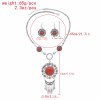 N-7806 2 PCS Necklaces Earrings Sets For Women Bohemian Stone Vintage Hollow Alloy Tassels Jewelry Sets