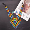N-7808 Boho Vintage Colorful Seed Beads Dangle Earrings and Ethnic Necklace Set for Women Girls Dress Birthday New Year Gift