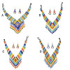N-7808 Boho Vintage Colorful Seed Beads Dangle Earrings and Ethnic Necklace Set for Women Girls Dress Birthday New Year Gift