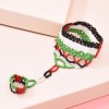 B-1219 Colorful Rice Beads Beaded Finger Stretch Bracelet Ethnic Tribe Hand Jewelry