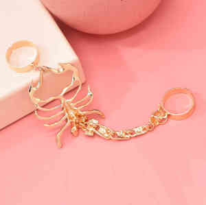R-1569  Women Fashion Punk Alloy Scorpion Flash Drill Index Finger Ring  Elastic Jewelry Rings
