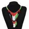 N-7811 Bohemian Beads Necklaces For Women Colorful Tassels Ethnic Drop Dangle Acrylic Chokers Necklaces