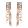 E-6481 Luxury Crystal Long Tassel Drop Earrings for Women Bridal Wedding Party Jewelry Valentine's Day Gift