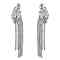 E-6480 Fashion Geometric Crystal Long Tassel Drop Dangle Earrings for Women Bridal Wedding Party Jewelry Gift