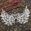 N-7812 Multi-layered Leaf Tassels Hook Hairband Vintage Silver Moon Drop Jewelry Accessories