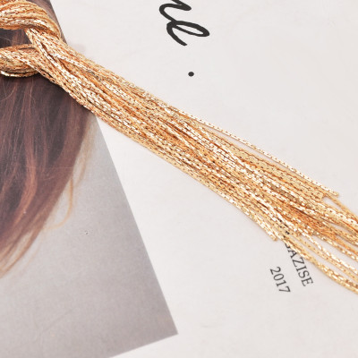 E-6483 Gold Knot Braid Drop Statement Earring Long Tassel Bridal Wedding Dangle For Women Girls Jewelry Birthday Gift