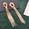 E-6483 Gold Knot Braid Drop Statement Earring Long Tassel Bridal Wedding Dangle For Women Girls Jewelry Birthday Gift