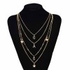 N-7813 Letter Women Necklaces Korean Multilayer Rhinestones Star Punk Chains Necklaces Jewelry