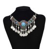 N-7815 Vintage Silver Color Metal Acrylic Beads Coin Tassel Necklaces for Women Bohemian Indian Gypsy Party Jewelry