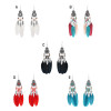 E-6484 Women Feather Earrings Bohemian Long Fringe Tassel   Dangle Earrings For Women Girls