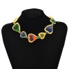 N-7817 Colorful Acrylic Heart-shaped Choker Necklace for Women Girls South Korea Fashion Lovely Neck Jewelry