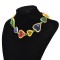 N-7817 Colorful Acrylic Heart-shaped Choker Necklace for Women Girls South Korea Fashion Lovely Neck Jewelry