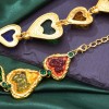 N-7817 Colorful Acrylic Heart-shaped Choker Necklace for Women Girls South Korea Fashion Lovely Neck Jewelry
