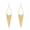 E-6486 Sparkly Tear Drop Statement Dangle Long Tassel Bridal Wedding Earring For Women Girls Party Jewelry