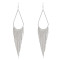 E-6486 Sparkly Tear Drop Statement Dangle Long Tassel Bridal Wedding Earring For Women Girls Party Jewelry