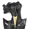 E-6486 Sparkly Tear Drop Statement Dangle Long Tassel Bridal Wedding Earring For Women Girls Party Jewelry