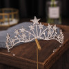 F-0821 Bridal Star Headband Crystal Rhinestones Silver Tiara Queens Princess Crown for Women Girls Wedding Birthday
