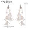 E-6489 Rhinestone Pearl Dangle Flower Pearl Chain Tassel Earring for Women Girls Shopping Party Decor Xmas Gift