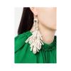 E-6489 Rhinestone Pearl Dangle Flower Pearl Chain Tassel Earring for Women Girls Shopping Party Decor Xmas Gift