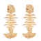 E-6488 New Retro Gold Extravagant Design Spliced Fishbone Earrings Women Bohemian Holiday Party Jewelry Gift