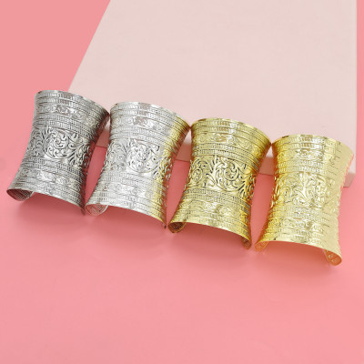 B-0143 4Colors Vintage Metal Big Wide Open Cuff Bangles for Women Boho Tribal Party Jewelry