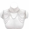 N-7819 Simple Shoulder Chains For Women Alloy Multilayer Chokers Ethnic Tassels Body Chains Female