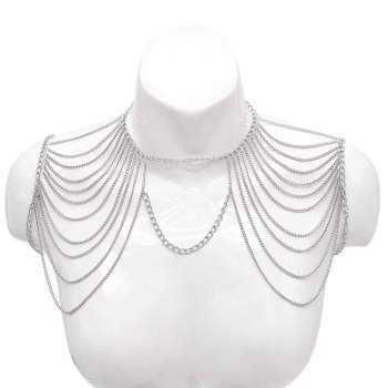 N-7819 Simple Shoulder Chains For Women Alloy Multilayer Chokers Ethnic Tassels Body Chains Female