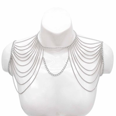 N-7819 Simple Shoulder Chains For Women Alloy Multilayer Chokers Ethnic Tassels Body Chains Female
