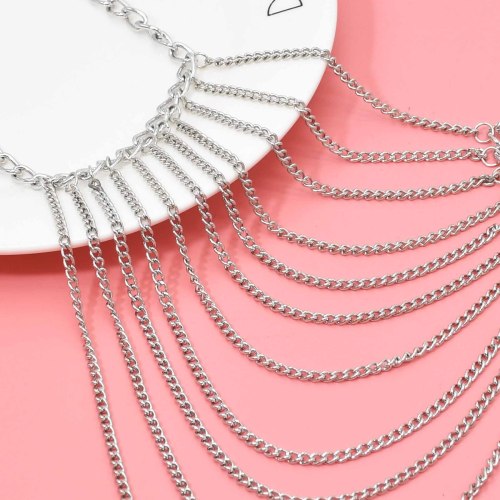 N-7819 Simple Shoulder Chains For Women Alloy Multilayer Chokers Ethnic Tassels Body Chains Female