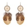 E-6493 6 Colors Bohemian Style Long Feather Earrings for Women
