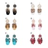 E-6493 6 Colors Bohemian Style Long Feather Earrings for Women