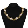 N-7824 Rhinestones Chokers Necklaces For Women Statement Charms Glossy Metal Baroque Necklaces Jewelry