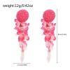 E-6495 Handmade Resin Beads Big Yarn Flower Dangle Earrings for Women Bohemian Holiday Party Jewelry Gift