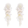 E-6495 Handmade Resin Beads Big Yarn Flower Dangle Earrings for Women Bohemian Holiday Party Jewelry Gift
