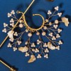 E-6496 Bridal Earrings Wedding Dresses Ins Style Crystal Beads Shell Ear Clips Elf Earrings Handmade Earcuff