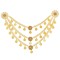 N-7828 3-Layer Gold Coin Tassel Crystal Flower Waist Chain Necklace Accessories