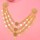 N-7828 3-Layer Gold Coin Tassel Crystal Flower Waist Chain Necklace Accessories