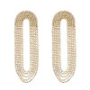 E-6499  Luxury Exaggerated Large Crystal Rhinestone Long Tassel Pendant Earrings Ladies Nightclub Party Wedding Jewelry Gifts