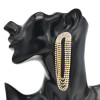 E-6499  Luxury Exaggerated Large Crystal Rhinestone Long Tassel Pendant Earrings Ladies Nightclub Party Wedding Jewelry Gifts
